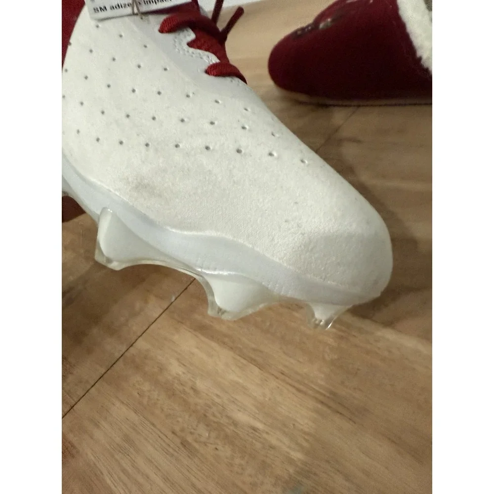 Adidas Adizero Impact+ Football Cleats‎ White Red Men's Size 15 Molded Stud New
